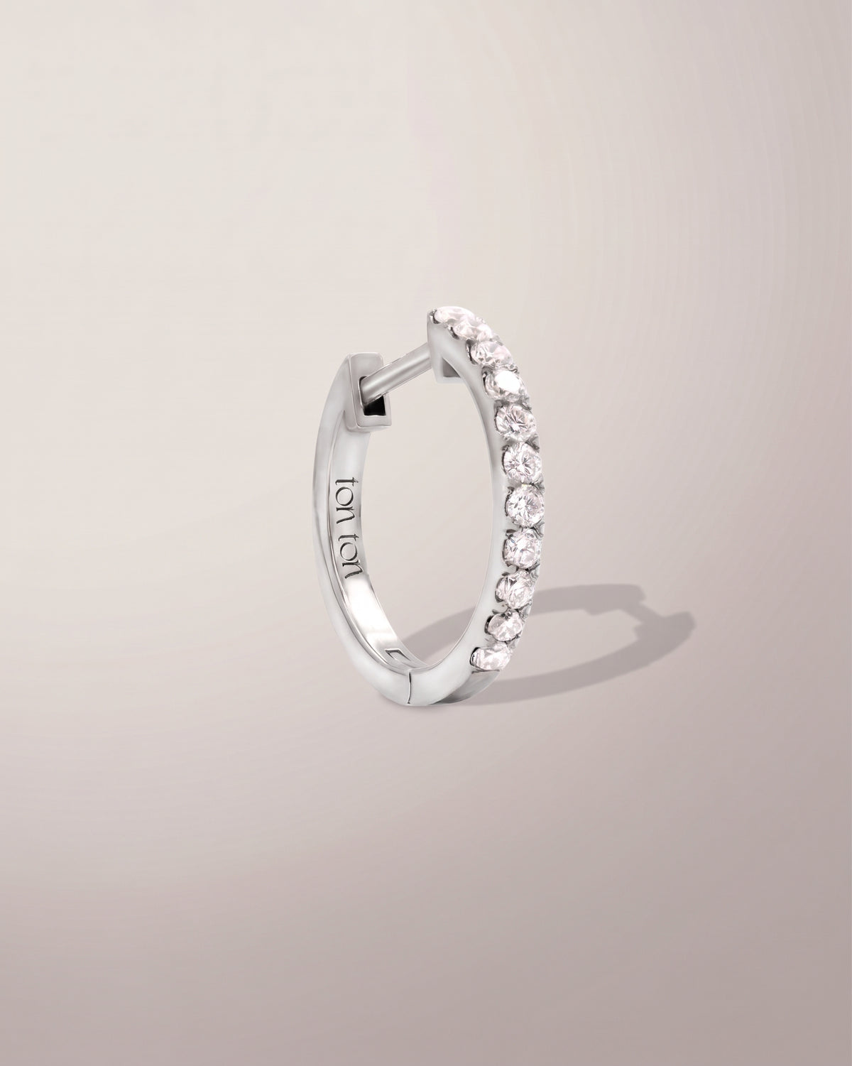 The Diamond Hoop earrings in 14K recycled white gold with lab-grown diamonds 